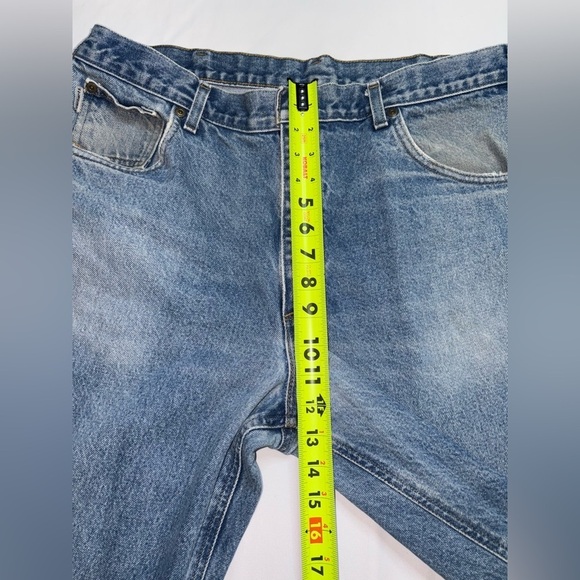 Carhartt Men’s Size 38W 30L Medium Wash Relaxed Fit Straight Leg Jeans - Picture 5 of 9